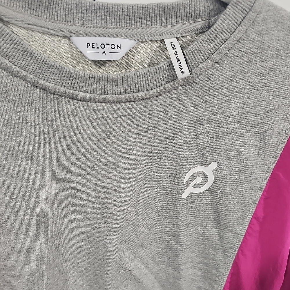 Peloton Gray And Pink Colorblock Sweatshirt - image 2